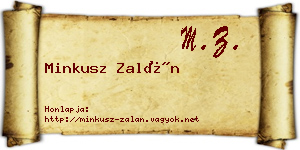 Minkusz Zalán névjegykártya